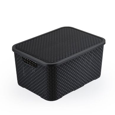 Caixa Rattan Preta 15 Litros