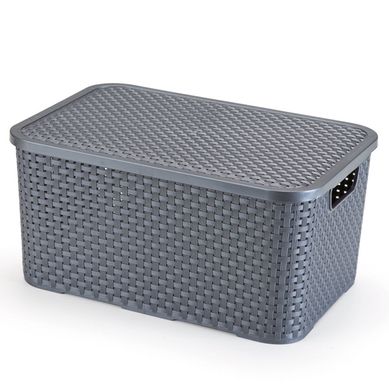 Mini Caixa Rattan Grafite 7 Litros