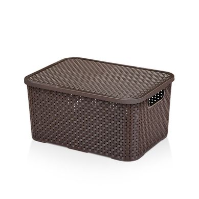 Mini Caixa Rattan Marrom 7 Litros