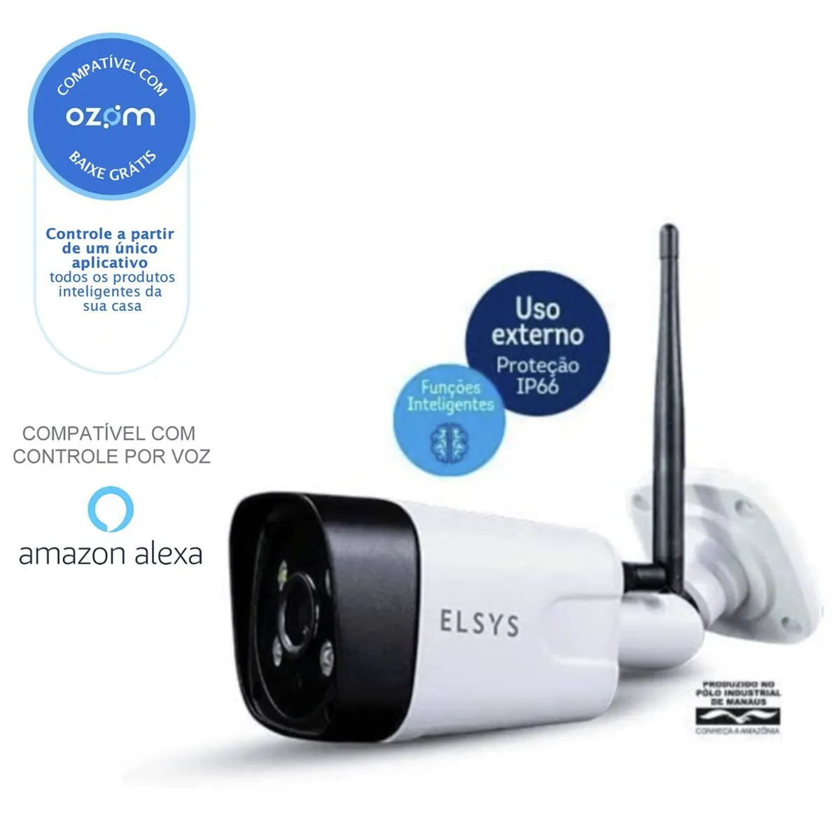 Câmera de Segurança Wi-Fi Externa Full Hd ESC-WB3F Elsys, marca Elsys - Foto Principal