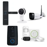 Kit Video Porteiro Wi-Fi+2 Camera Segurança Wi-Fi+Fechadura Digital+Alarme Wi-fi Sensores