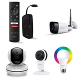 Kit Lâmpada Wi-Fi Rgb W2700+Receptor TV Via Internet Full Hd Tri01+3 Cameras de Segurança Wi-Fi