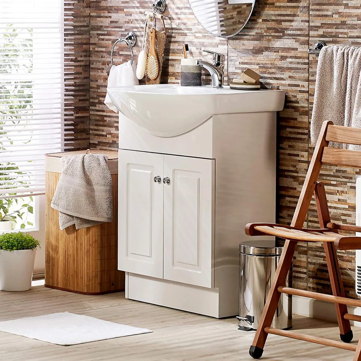 Gabinete para Banheiro com Cuba Sanremo 87cm Branco Sensi, marca Sensi Dacqua - Foto Principal