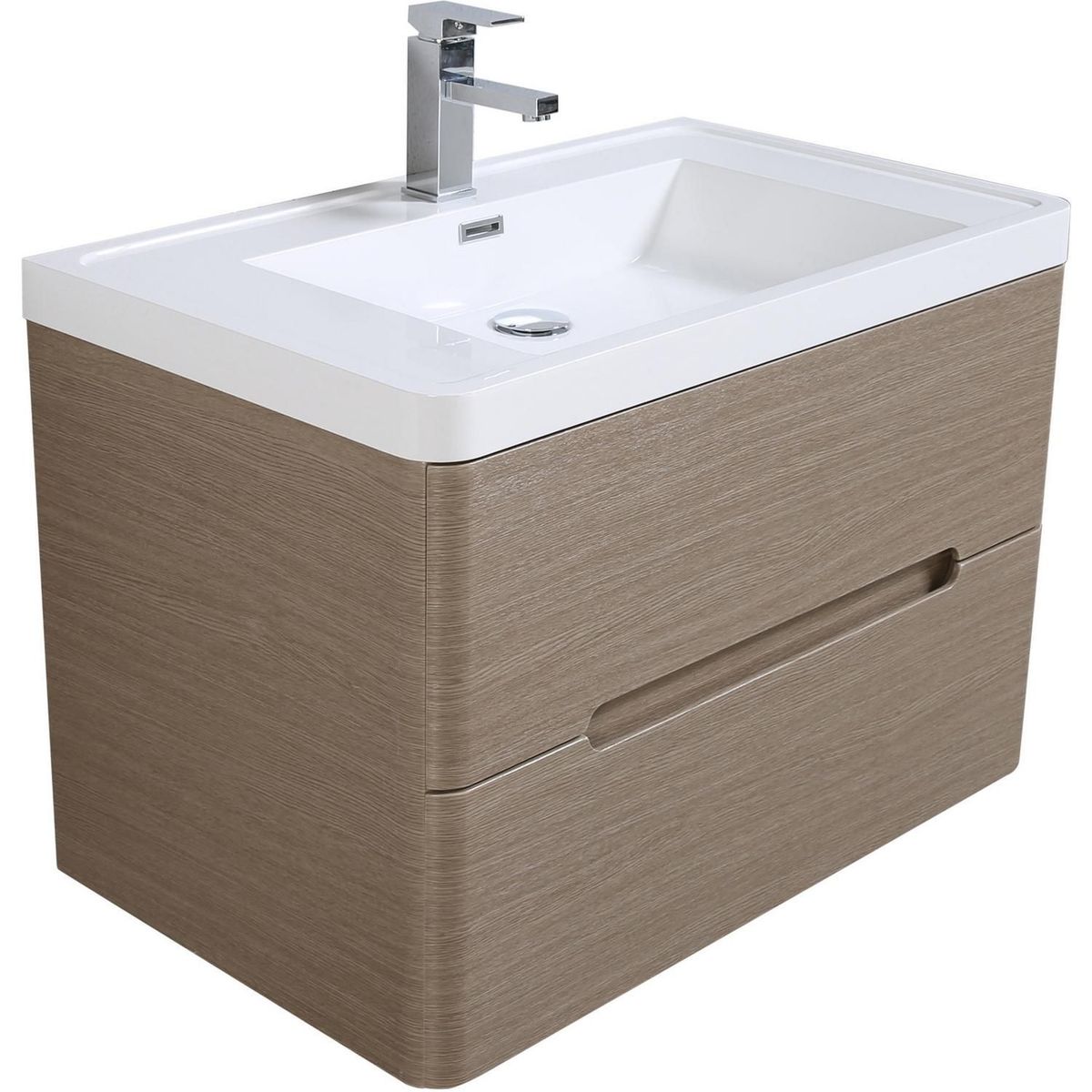 Gabinete para Banheiro com Pia River 80cm Taupe Sensi Dacqua, marca Sensi Dacqua - Foto Principal