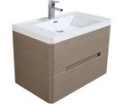 Gabinete para Banheiro com Pia River 80cm Taupe Sensi Dacqua