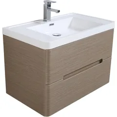 Gabinete para Banheiro com Pia River 80cm Taupe Sensi Dacqua