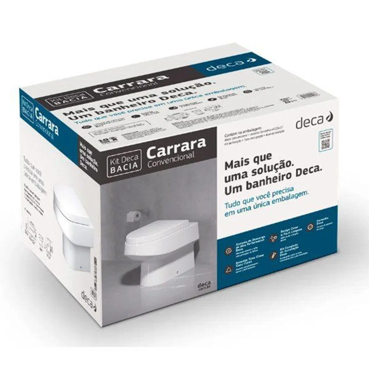 Kit Completo de Bacia Convencional Carrara Branco Deca, marca Deca - Foto 2