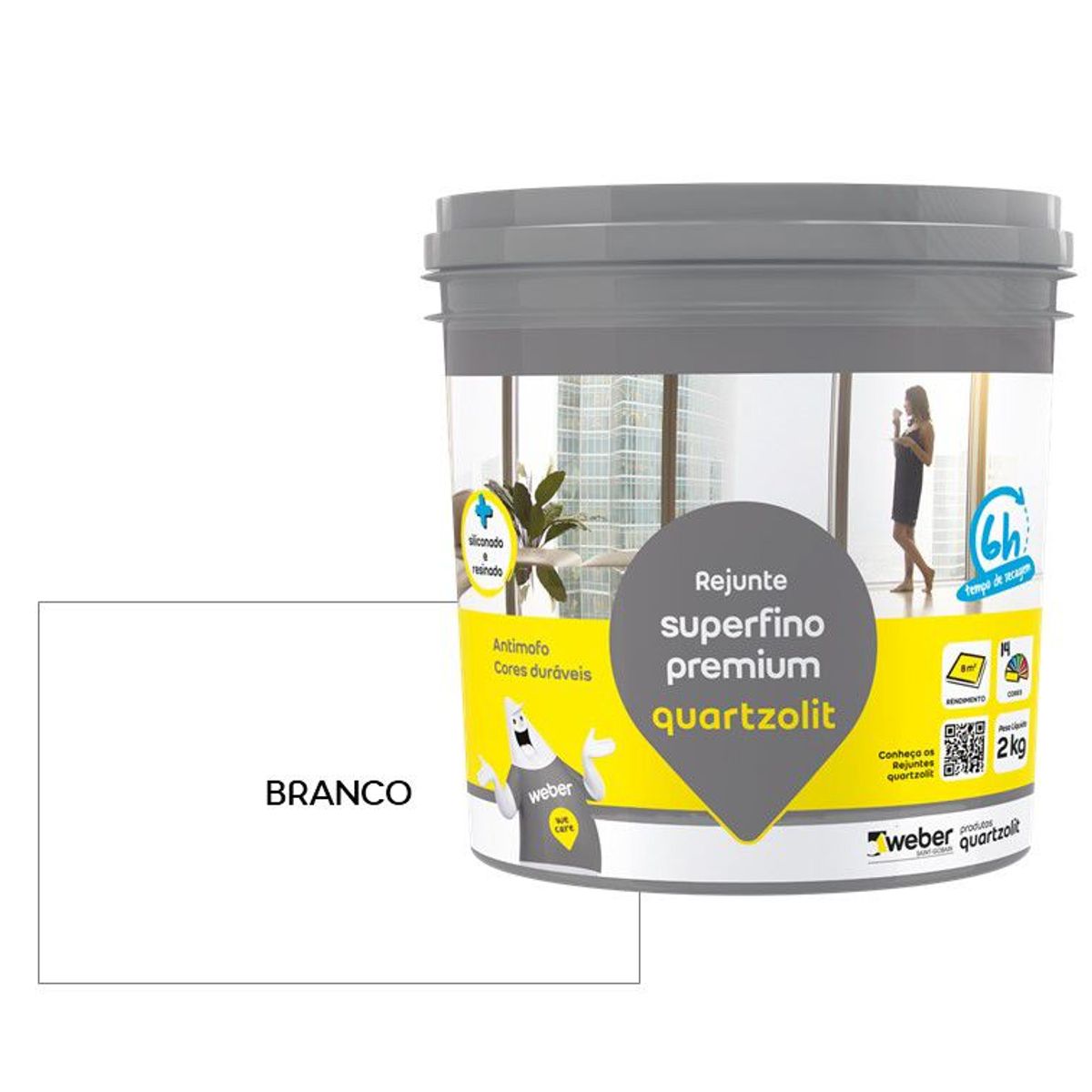 Rejunte Superfino Premium Branco Pt 2Kg Quartzolit, marca Quartzolit - Foto Principal