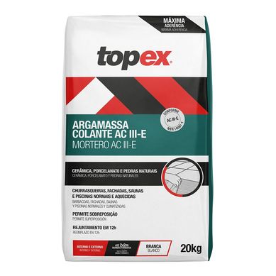 Argamassa ACIII Grandes Formatos Branco 20Kg Topex