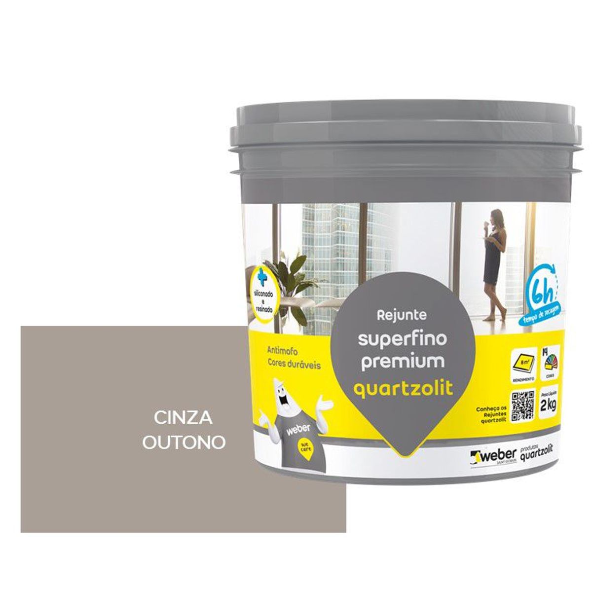 Rejunte Superfino Premium Cz Outono Pt 2Kg Quartzolit, marca Quartzolit - Foto Principal