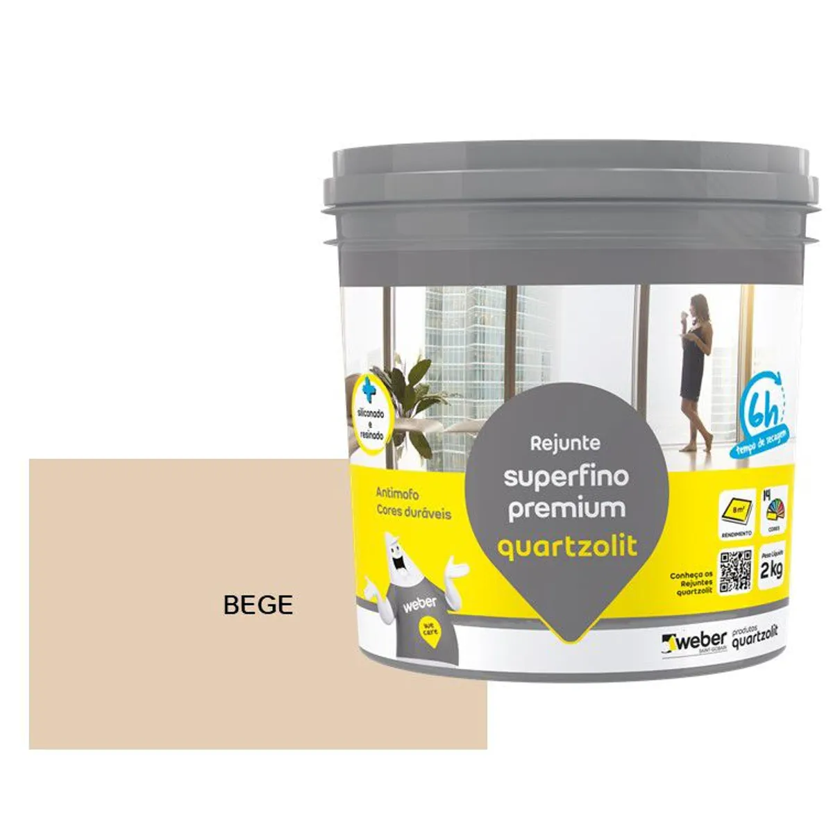Rejunte Superfino Premium Bege Pt 2Kg Quartzolit, marca Quartzolit - Foto Principal