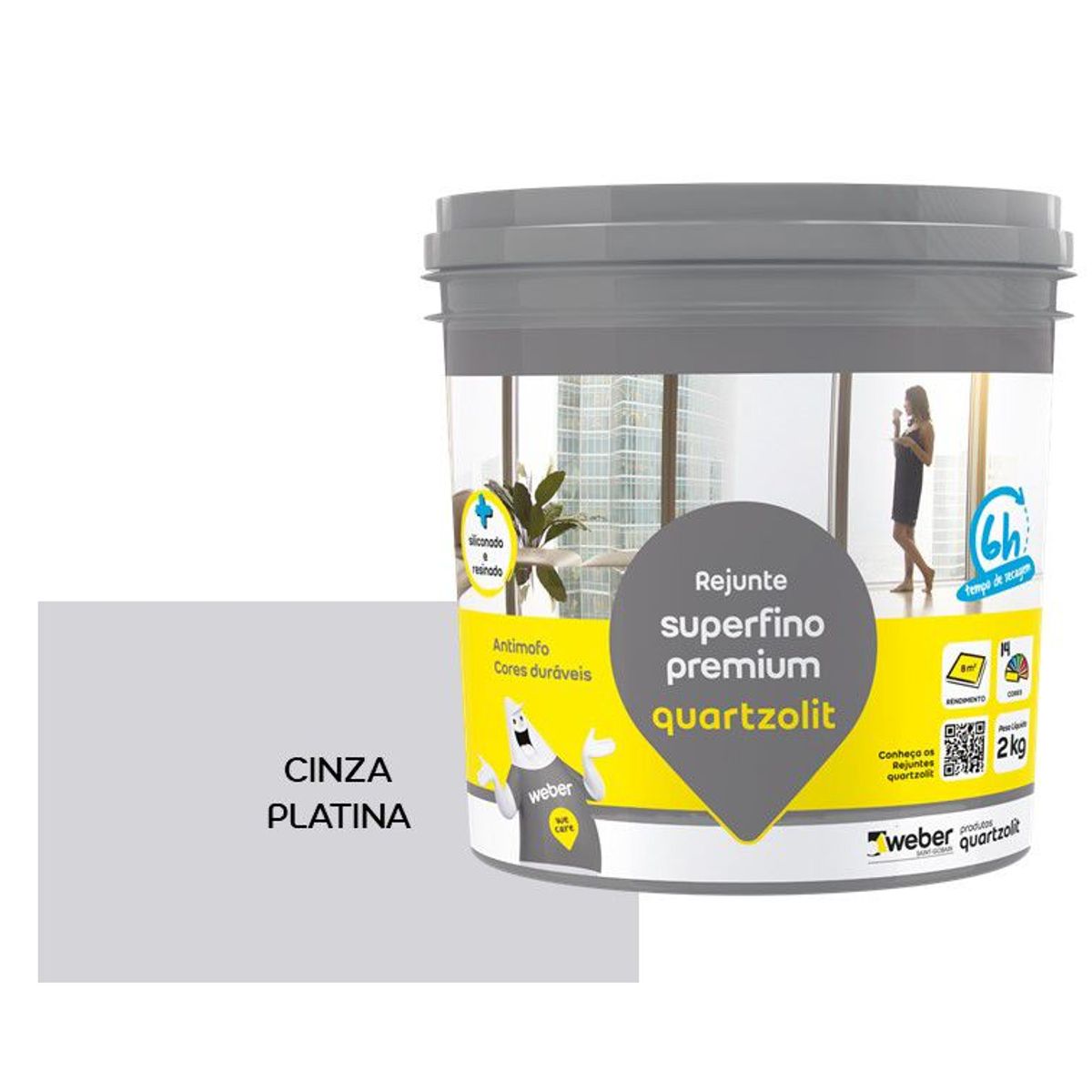 Rejunte Superfino Premium Cz Platina 2Kg Quartzolit, marca Quartzolit - Foto Principal