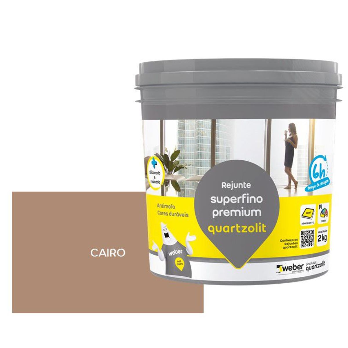 Rejunte Superfino Premium Cairo Pt 2Kg Quartzolit, marca Quartzolit - Foto Principal