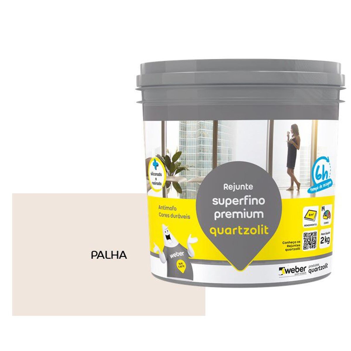 Rejunte Superfino Premium Palha Pt 2Kg Quartzolit, marca Quartzolit - Foto Principal