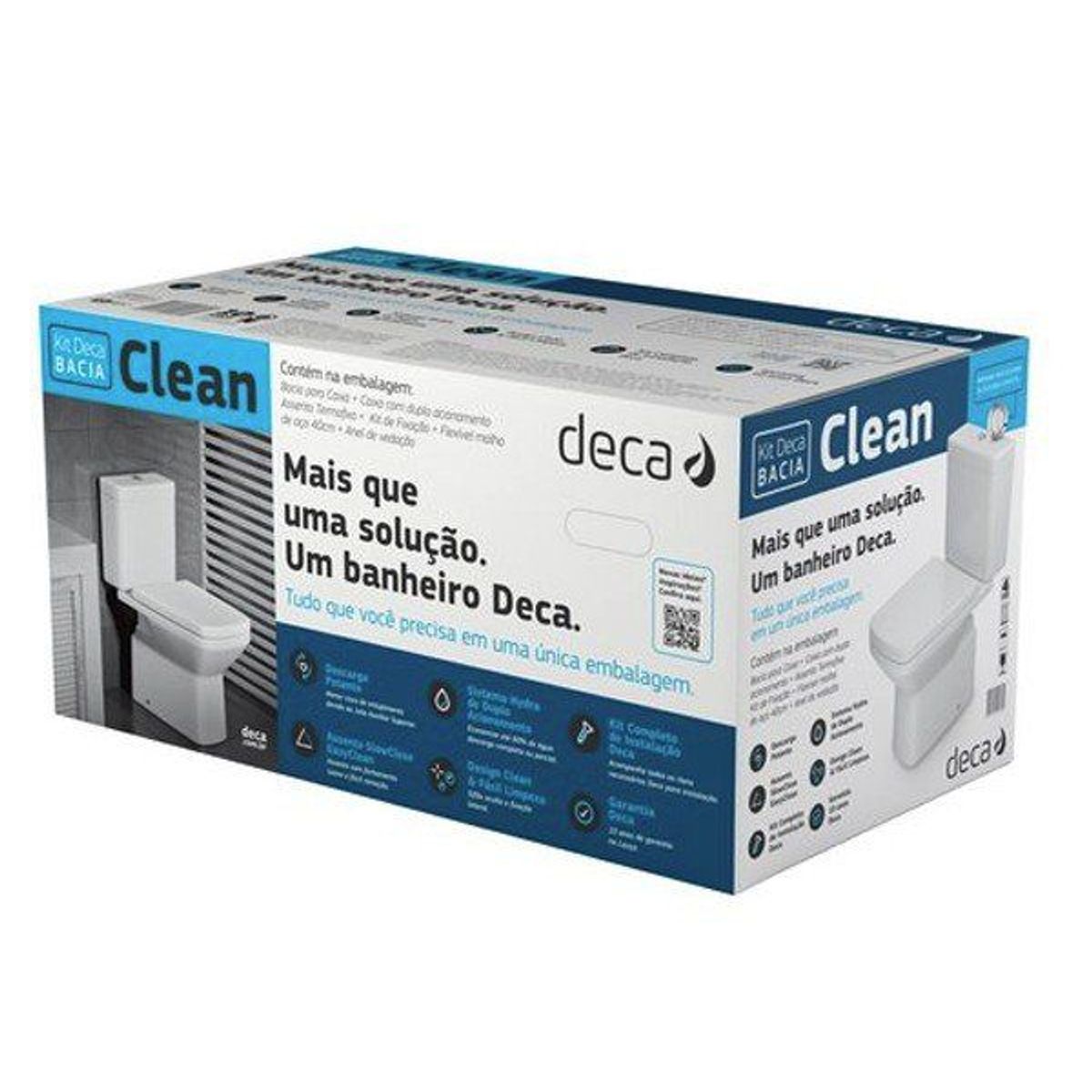 Kit Completo de Bacia com Caixa Acoplada Clean Branco Deca, marca Deca - Foto 2