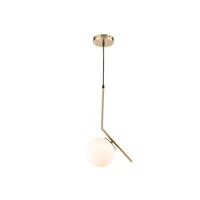 Pendente Globe V 1Xe27 Opalino-Dourado