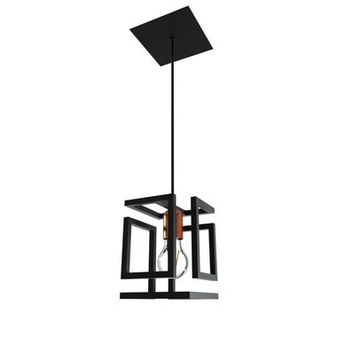 Pendente Box 1Xe27 Preto-Bronze
