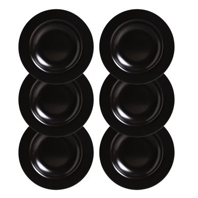 Combo Prato Fundo Preto Acetinado com 6 Unidades