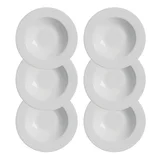 Kit Prato Fundo Branco Liso com 6 Unidades