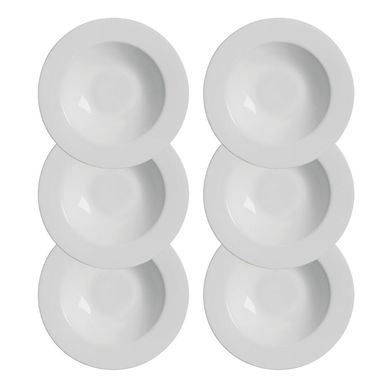 Kit Prato Fundo Branco Liso com 6 Unidades