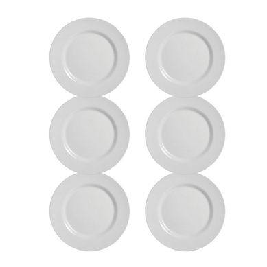 Kit Prato Sobremesa Branco Liso com 6 Unidades