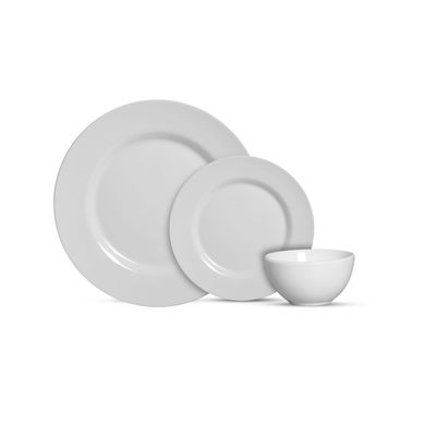 Aparelho 12 Pcs Branco Liso C/Bowl Branco Neve