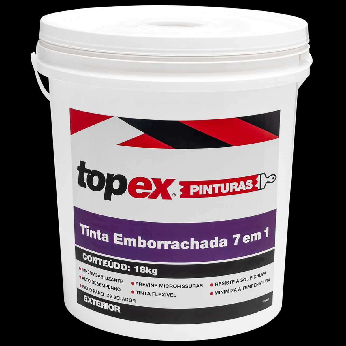 Tinta Emborrachada para Exterior Topex 7 em 1  Branco 18kg , marca Topex - Foto 2