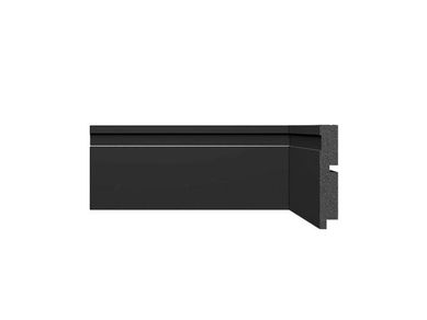 Rodap Frisado Reto 10x1,6cm Barra 240cm Poliestireno Preto RP457