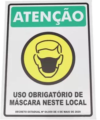 Adesivo de Sinalizao Uso de Mscara 20X25