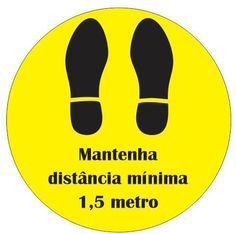 Adesivo de Cho de Sinalizao Matenha Distncia 23,5