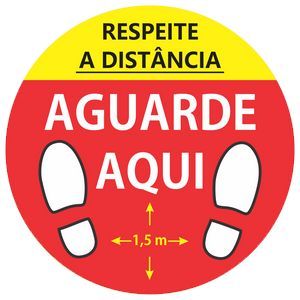 Adesivo de Cho de Sinalizao Aguarde Aqui 23,5