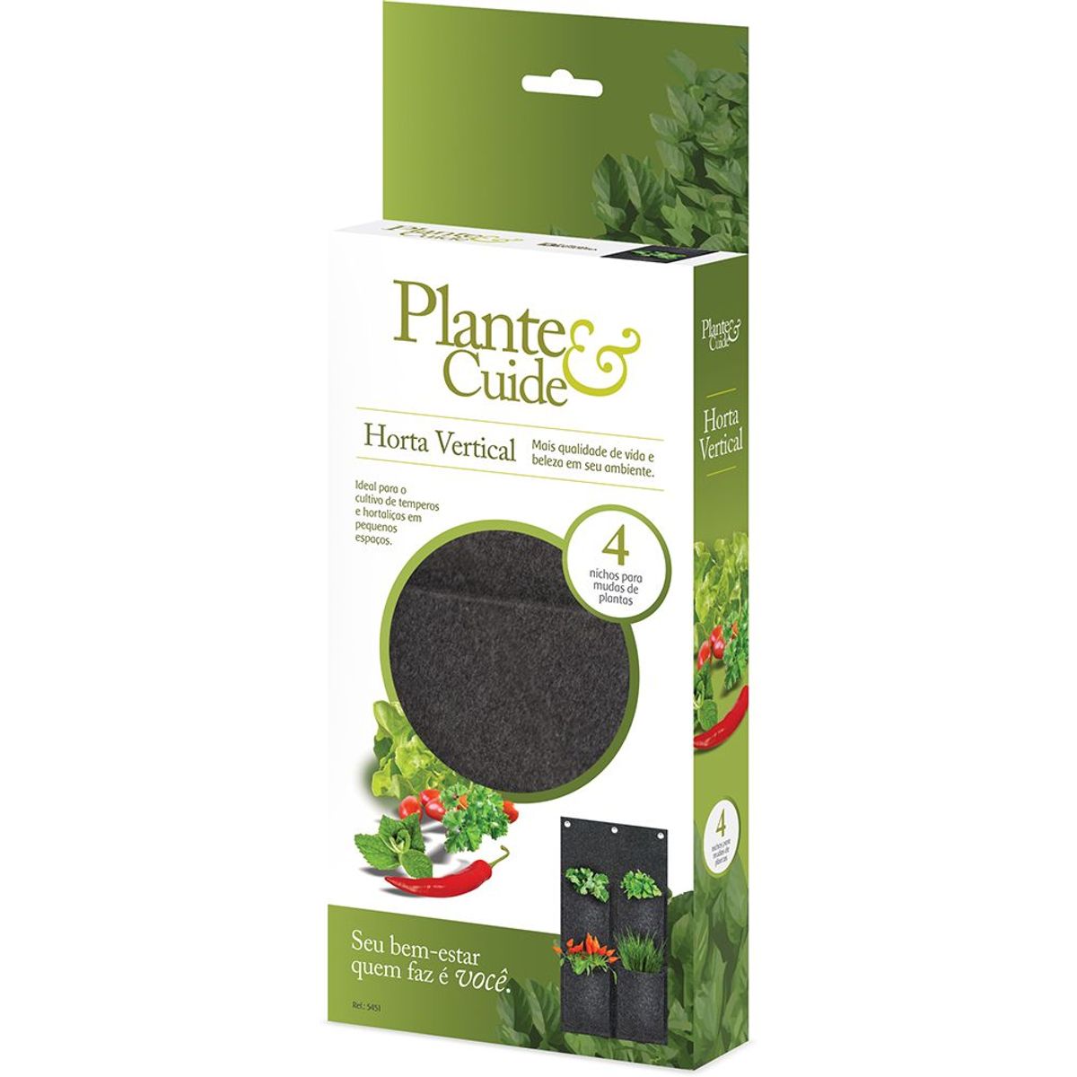 Horta Vertical em Feltro 4 Nichos Plante e Cuide, marca Plante e Cuide - Foto Principal