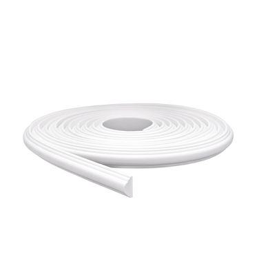 Rodameio Autocolante Flexvel Eva Moldurado Liso 2,3x1,2cm Rolo 2,5m Branco