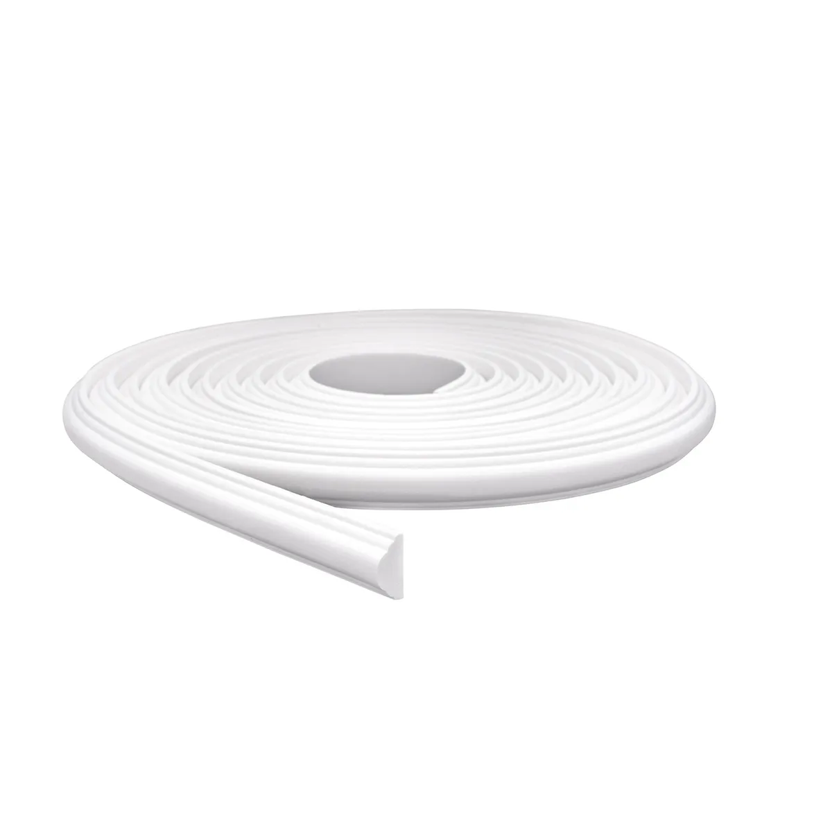 Rodameio Autocolante Flexível Eva Moldurado Liso 2,3x1,2cm Rolo 10m Branco, marca Meu Rodapé - Foto Principal