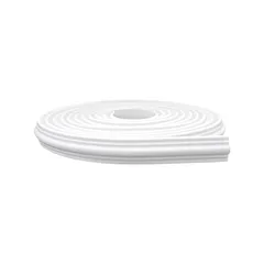 Rodameio Autocolante Flexível Eva Moldurado Liso  3,8cmx1,2cm Rolo 5m Branco