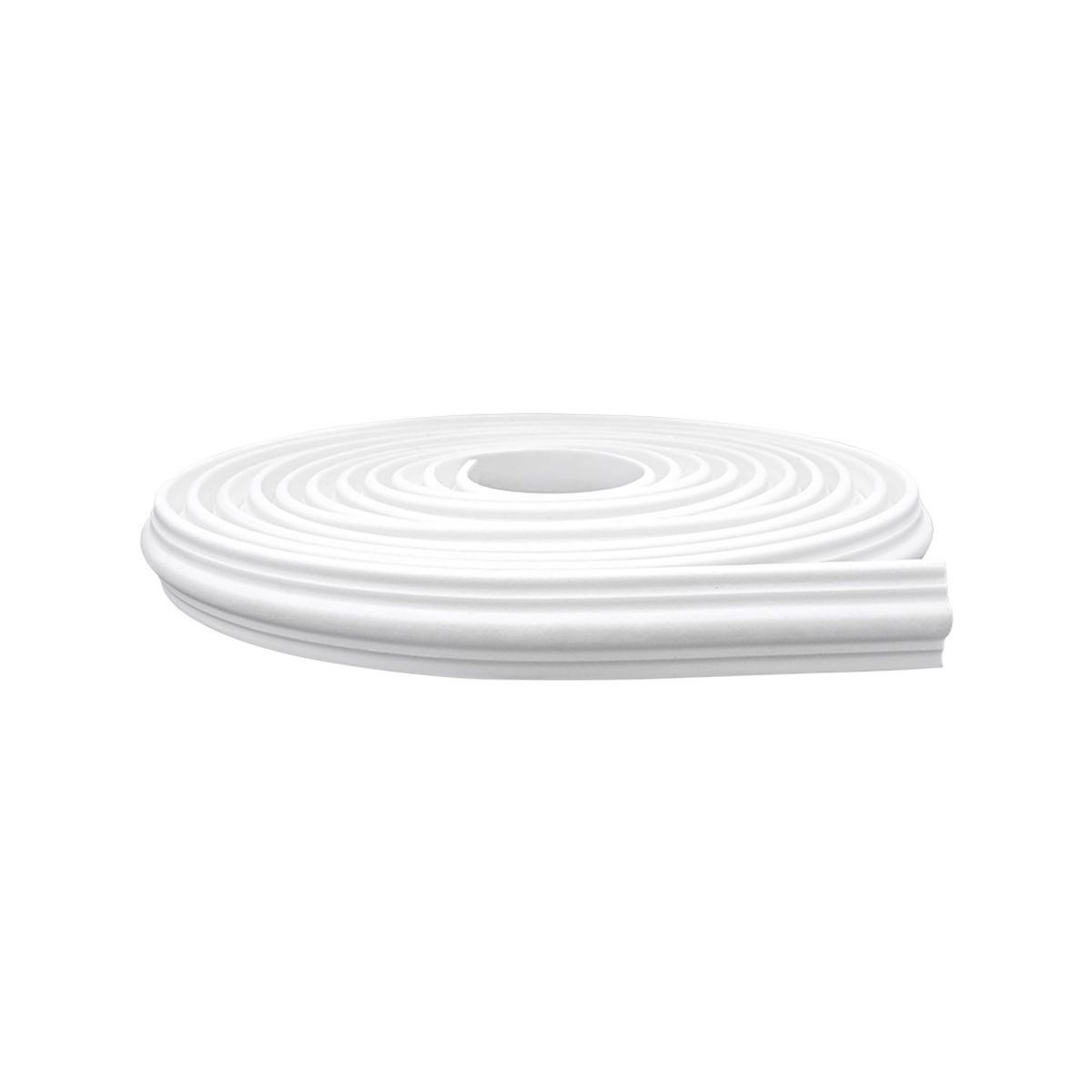 Rodameio Autocolante Flexível Eva Moldurado Liso 3,8x1,2cm Rolo 10m Branco, marca Meu Rodapé - Foto Principal