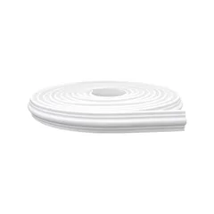 Rodameio Autocolante Flexível Eva Moldurado Liso 3,8x1,2cm Rolo 10m Branco