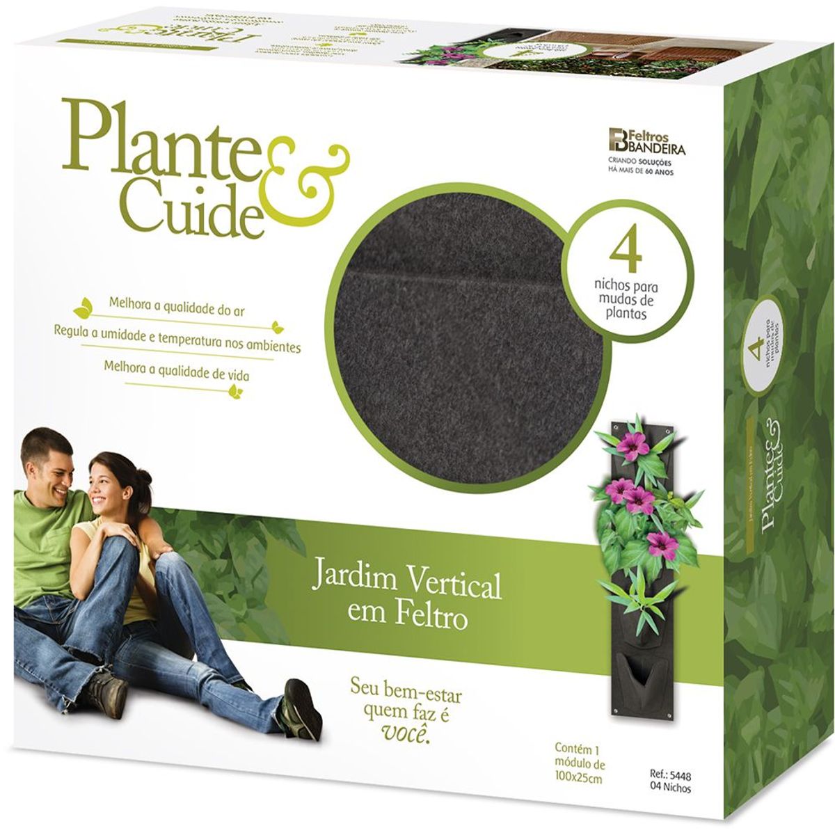 Jardim Vertical em Feltro 4 Nichos Plante e Cuide, marca Plante e Cuide - Foto Principal