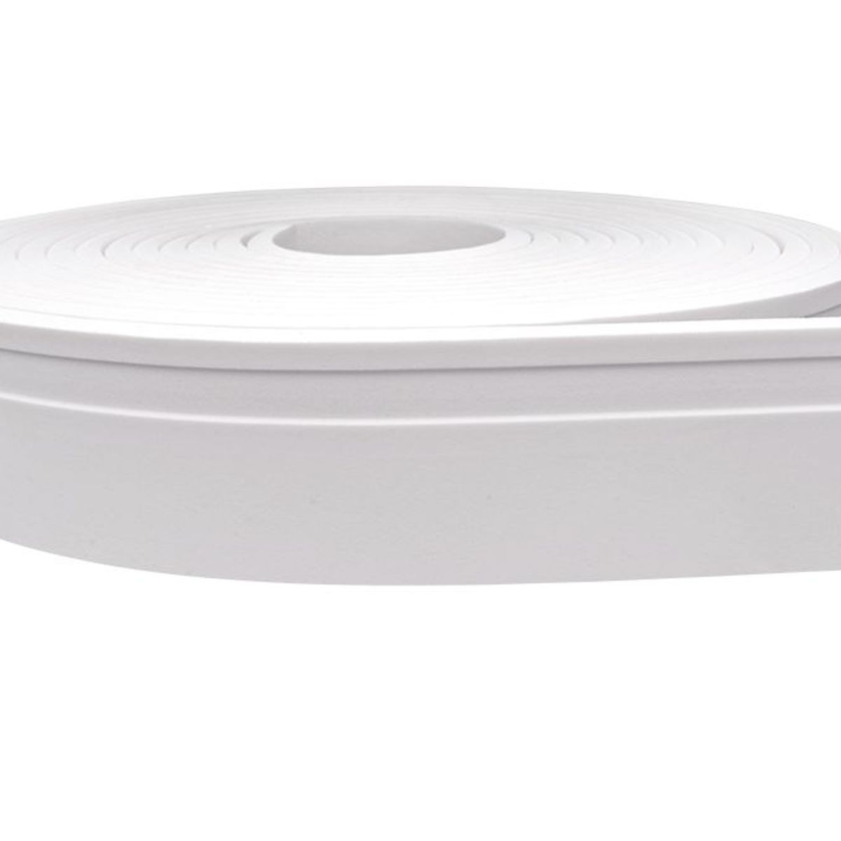 Rodapé Autocolante Flexível Eva Frisado Reto 7x1,2cm Rolo 2,5m Branco, marca Meu Rodapé - Foto Principal