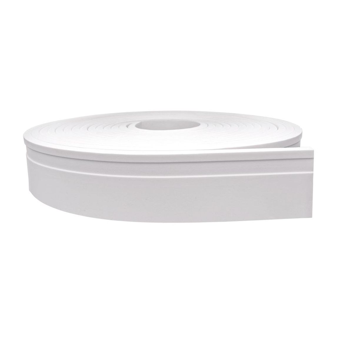 Rodapé Autocolante Flexível Eva Frisado Reto 7x1,2cm Rolo 2,5m Branco, marca Meu Rodapé - Foto Principal