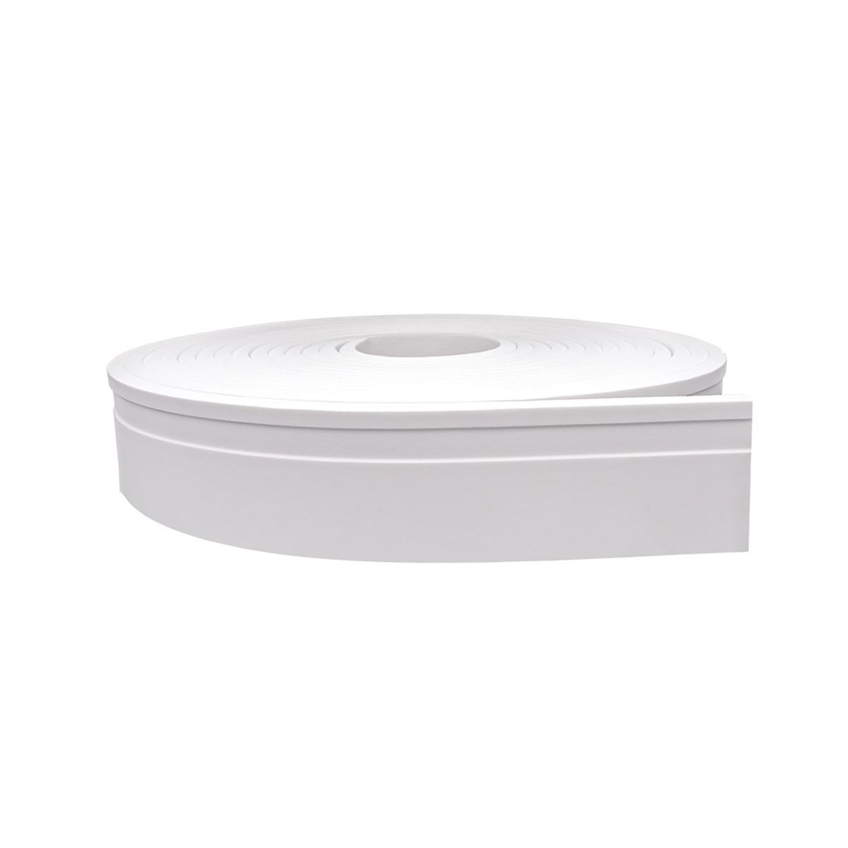 Rodapé Autocolante Flexível Eva Frisado Reto 7x1,2cm Rolo 5m Branco, marca Meu Rodapé - Foto Principal