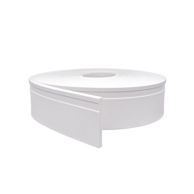 Rodap� Autocolante Flex�vel Eva Frisado Reto 10x1,2cm Rolo 10m Branco