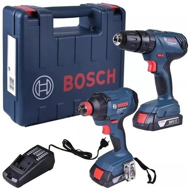 Kit Bosch Parafusadeira Furadeira GSB 180-LI e Chave de Impacto GDX 180-LI 18V