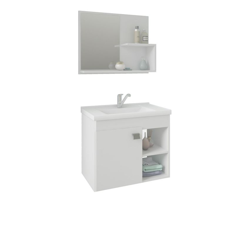 Armário Lotus 55cm com Espelheira Branco MGM | Sodimac