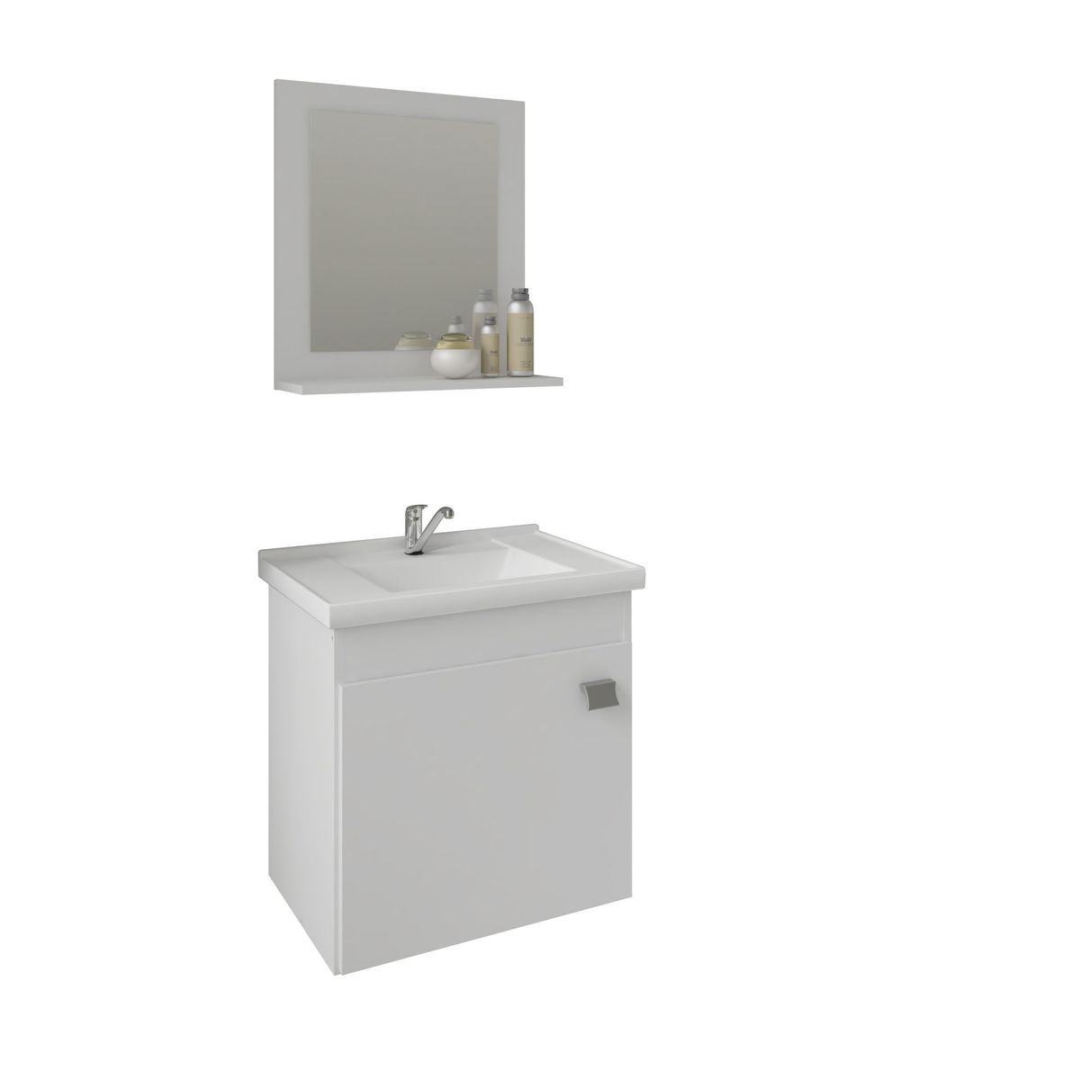 Armário Iris 44cm com/ Espelheira Branco MGM, marca Mgm - Foto Principal
