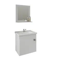 Armário Iris 44cm com/ Espelheira Branco MGM