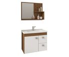 Gabinete para Banheiro com Espelho Hortência 55cm Branco/amêndoa Mgm