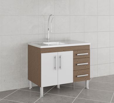Balco Cozinha Flex 94 Cm Amndoa/Branco