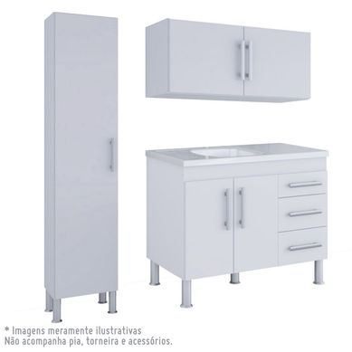Cozinha Compacta Flex 3 Peas, 136Cm, Branco