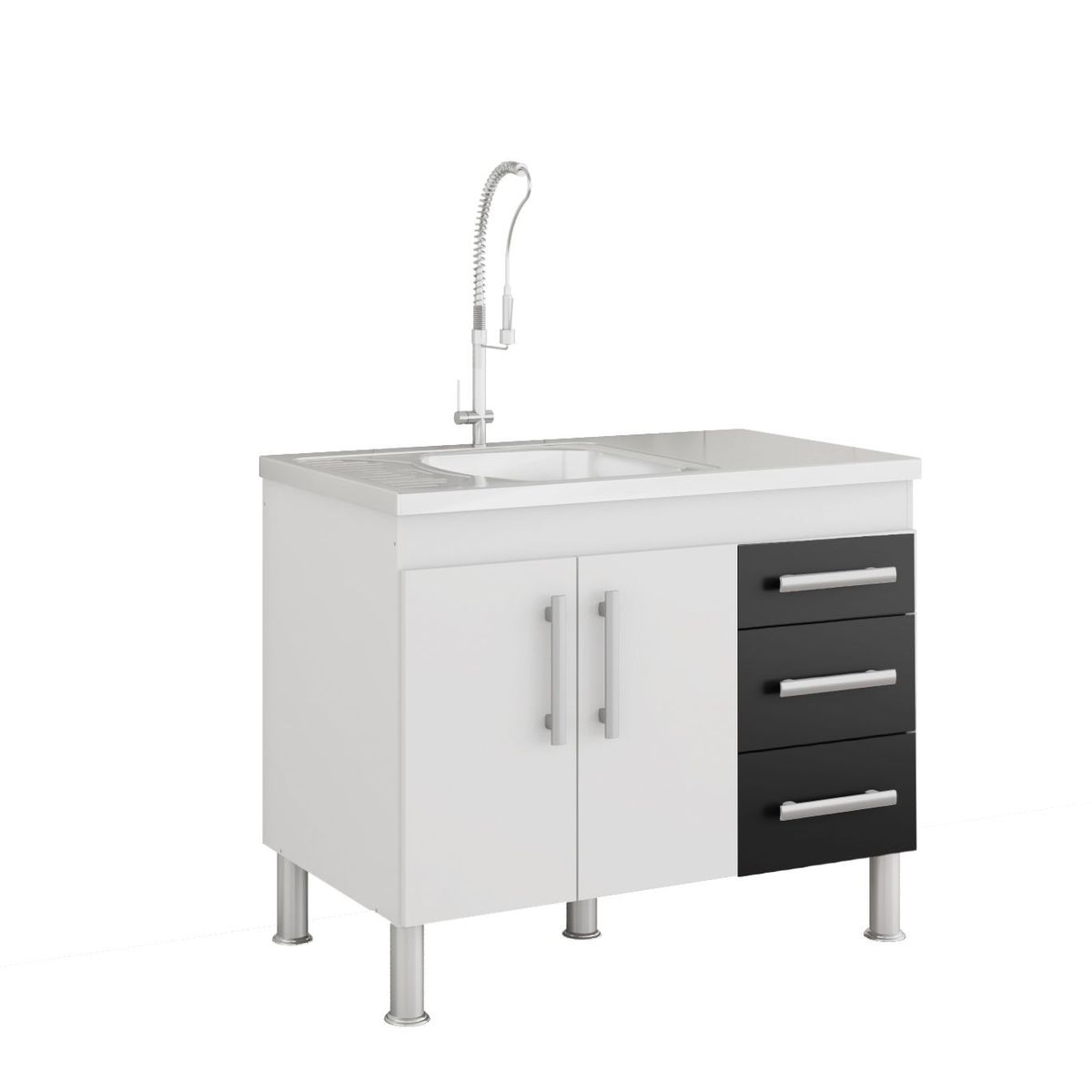Balcão Cozinha Flex 94 Cm Branco/Preto, marca Mgm - Foto 2
